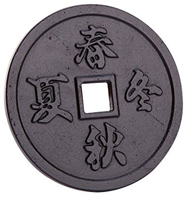 THY COLLECTIBLES Black Cast Iron Trivet Teapot Tetsubin Stand, Chinese Four Season