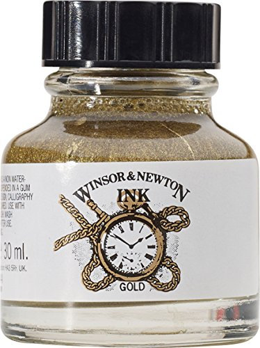Winsor & Newton Drawing Ink Tinta de Dibujo, Dorado (Gold), 30ml