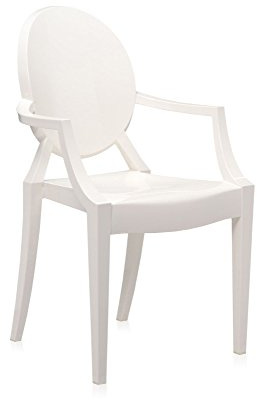Kartell Louis Ghost, Stuhl, 2er-Satz, Weiß Glänzend