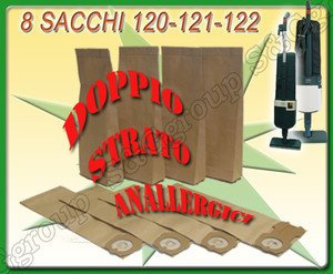 8 Staubsaugerbeutel Filterbeutel doppellagig Papier für Vorwerk Kobold 120 121 122