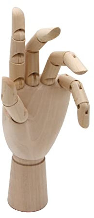 Paintersisters® Gliederhand, 25 cm Links, Holzhand beweglich, Modellhand Mannequin Handmodell Zeichenpuppe