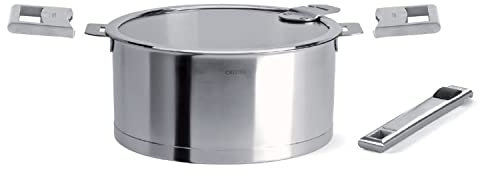 CRISTEL C14qlksapa strate Set avec 1 QT Casserole avec Couvercle, Manche Long et 2 poignées (5 pièces), Argent