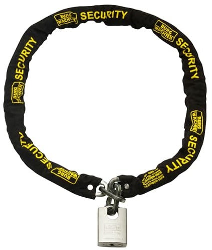 Sterling 156SSP Hardened Steel, Black, 10mm x 1.5m Gold Sold Secure Chain & Padlock