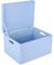 Creative Deco XXL Large Blue Plain Wooden Storage Box Chest | 40x30x24 (+/-1 cm) | Hinged Lid & Handles | Gift Box Storage | UNSANDED Wood Keepsake Memory Craft