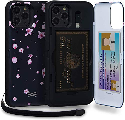 TORU CX PRO für iPhone 11 Pro Hülle Wallet | Stoßfeste Schutzhülle mit verstecktem Kartenhalter und Kartenfach | Spiegel und Handschlaufe inklusive - Blumen