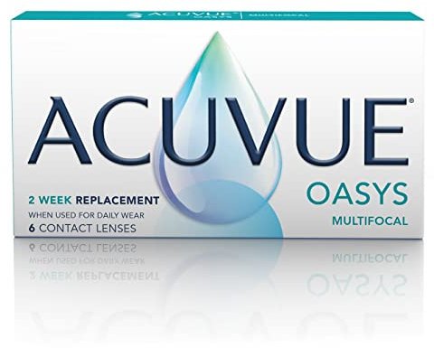 ACUVUE OASYS MULTIFOCAL Kontaktlinsen – Gleitsichtlinsen für den Nah-, Zwischen- und Fernbereich – 2,5 dpt und BC 8,4 – Addition M – Mit UV Schutz und Austrocknungsschutz – 6 Linsen