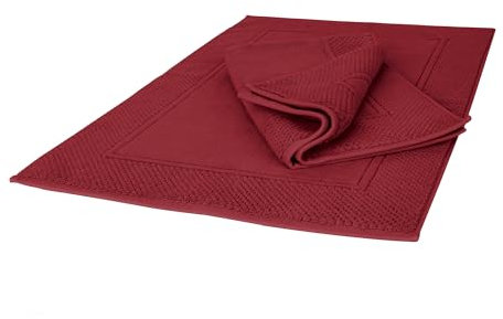 Ruggeri - Set 2 Badteppiche 50 x 80 cm - 100% extra weiche Baumwolle - Kollektion Let's Color! (Rot)