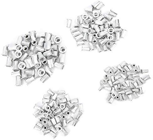 Nietmuttern, 200PCS Nietmutter Nietmutter-Sortimentskit, Aluminium-Flachkopf-Gewindeeinsatz Muttern-Vertikalkorn M3/M4/M5/M6 Kombinationsset-Beutel verpackt