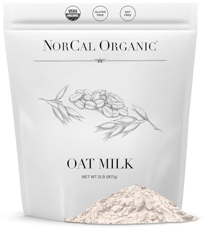 NorCal Organic Oat Milk Powder - 2lbs Bulk | 100% Vegan, UNFLAVORED | Pure Organic Oats from Canadian Farms