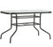 Harbour Housewares Métal Verre Top Table de Jardin - Plateau en Verre extérieur Patio Café Bistro Meubles - 120cm x 70cm - Noir