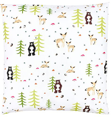 TupTam Kissenbezug Gemustert Bunte Kissenhüllen Dekokissen für Baby und Kinderzimmer, Farbe: Urwald, Größe: 50 x 50 cm