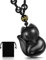 Yaomiao Obsidian Fuchs Amulett Anhänger Halskette Perlen Hängend Verzierung Schutz Kette Schwarzer Heilkristall Fuchs Geschenkideen für Frauen Männer Glückskette Schmuck mit Perlenkette(Perlen)