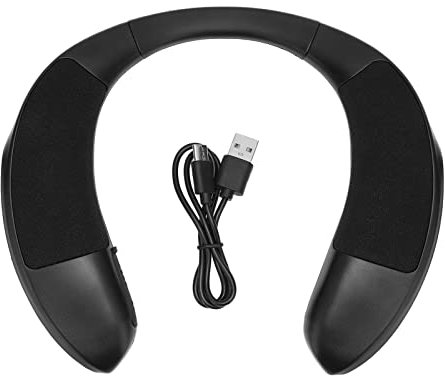 Elprico Neckband Bluetooth Speaker, Hands Free Clear Calls, 3D Surround Sound, Waterproof, Black