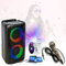 Party Light & Sound - Enceinte Portable Karaoke sur Batterie Enfant Party LEO-250 USB Bluetooth - Micro - Jeu de Lumière Rotatif - Anniversaire - Boum