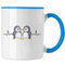 Trendation - Pinguin Tasse Herzschlag Geschenkidee Mädchen (Blau)