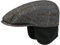 Stetson Kent Ohrenklappen Flatcap Herren - Schiebermütze mit Klappen für Ohren - Flatcap mit Fischgrätmuster - Ohrenmütze Herbst/Winter - Schirmmütze grau-schwarz S (54-55 cm)