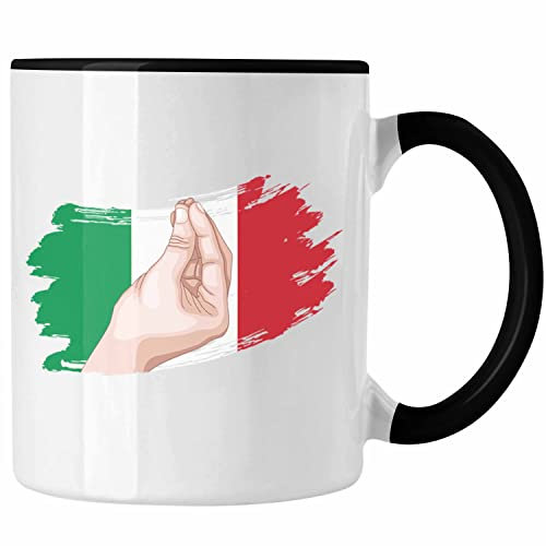 Trendation - Italien Tasse Lustiges Geschenk für Italiener Urlaub Rom (Schwarz)