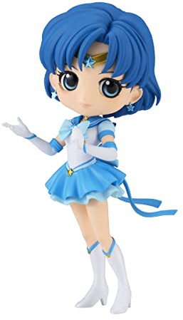 BANPRESTO Figur Q Posket Eternal Sailor Mercury Pretty Guardian Sailor Moon Cosmos The Movie (Ver.A), 14 cm, Mehrfarbig, BP88175