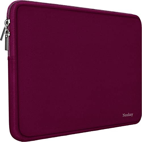 Custodia per computer portatile da 14 pollici, resistente in neoprene per computer portatile/notebook/tablet, borsa da trasporto per HP, Lenovo, Asus Notebook, Ultrabook, rosso vino