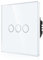CNBINGO Interruptor de luz táctil empotrado en blanco - Interruptor de pared triple con LED de estado y panel de cristal - No requiere neutro - Interruptor táctil de 3 vías - 500 W/compartimento