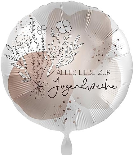 Folienballon zur Jugendweihe Luftballon Jugendweihe Ballon Natur Boho Deko Jugendweihefeier ungefüllt, Ballongas geeignet
