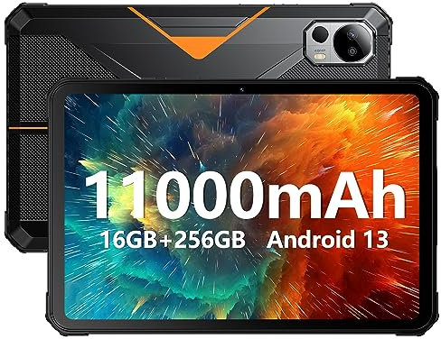 FOSSiBOT DT1 Tablets PC Robusta 10.4''FHD+ 2k, 11000mAh Tablet Android 13, 16GB RAM + 256GB ROM (1TB expandible),Rugged Tablet Impermeable IP68/IP69K, Dual SIM 4G LTE, telecámara 48MP PDAF, WiFi/OTG