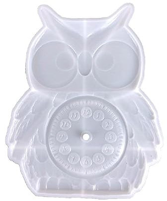 FackLOxc Silikonform für Uhren, arabische Ziffern, 3D-Eulenuhren, Epoxidharz, handgefertigt, Schmuckherstellung, handgefertigte Uhrenform