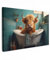 MuchoWow© Wandbilder Groß 120x80 cm XXL Schlafzimmer Home Deko Wohnung Bild Wohnzimmer Fotoleinwand Wand Bilder Leinwand Wall Decor Schottische Hochlandrind - Kuh - Highland Cow - Badezimmer - Bad