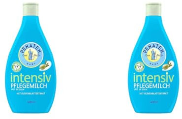 PENATEN Intensiv Pflegemilch (400 ml), schnell einziehende Baby Hautpflege Bodylotion in recycelbarer Verpackung, spendet 24h Feuchtigkeit und unterstützt die Hautschutzbarriere (Packung mit 2)