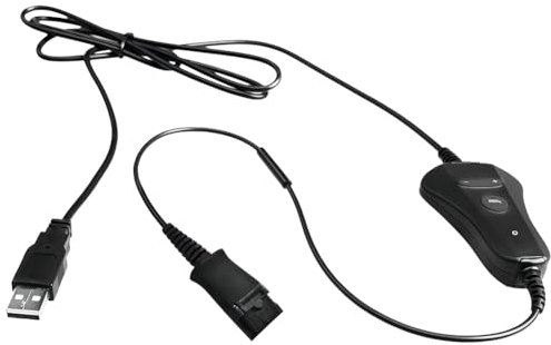 VT QD-auf-USB-Adapterkabel, kompatibel mit jedem Plantronic-Poly QD-Headset mit Schnelltrennung mit Lautstärkeregler und Stummschaltmikrofon (PLT-QD-USB (01))