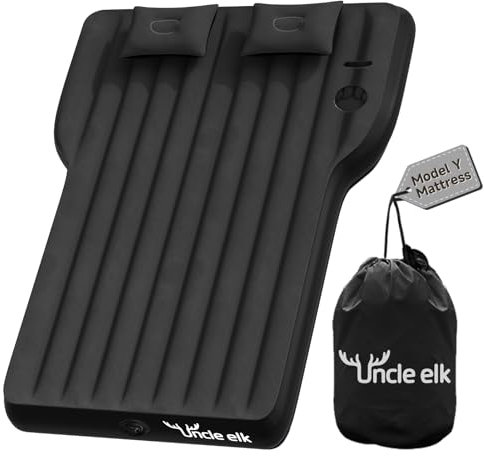Uncle elk Tesla Model Y Matratze, aufblasbare SUV-Matratze für tragbare Campingmatratze, Faltbare Luftmatratze mit Luftpumpe und Aufbewahrungstasche für Tesla Model Y und SUV Reisen, Schwarz