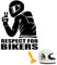 RHQFDM 3 pezzi Adesivo per decorazione auto Adesivo riflettente per moto Rispetto per i ciclisti Adesivo per auto Rispetto per i ciclisti Adesivo riflettente（nero）con raschietto in plastica