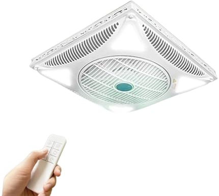 Ventilador de techo de 60x60CM, ventilador de circulación de techo con luz LED, ventilador eléctrico de techo empotrado, Control remoto silencioso,Exposureinstallation