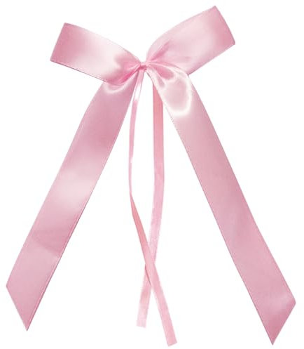 100 Pièces Noeud Voiture Mariage Couleur, Ruban Satin Decoration Mariage Voiture, Noeud pour Chaise Mariage, pour Mariage Decoration de Cadeau Anniversaire Voiture Bouquet (Rose, 21 * 11cm)