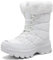 VLOOKST Stivali da Neve Donna Scarpe da Camminata Invernali Impermeabile Antiscivolo Caldo Pelliccia Foderati Passeggiate Stivaletti Sneaker Casual Outdoor Stivali da Escursionismo Bianco 43EU