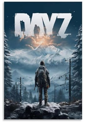 FHILTNMWC Lustiges Multiplayer-Poster DayZ Survival Vintage-Videospiel-Poster, gerahmt, Leinwand, eingebauter Holzrahmen, Zuhause, Schlafzimmer, Garage, Art-Deco, 50 x 75 cm, ungerahmter Stil