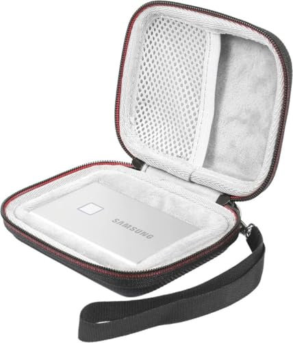 BukkitBow Hard Cover – Carry Case for Samsung T7 Portable SSD – Schutzhülle für externe Festplatte – Samsung T7 (Touch/500GB/1TB/2TB) Schutzhülle - Schwarz