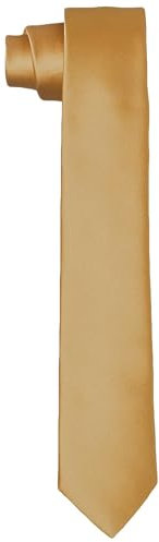 DonDon Krawatten für Herren handgefertigt Seiden-Look 6 cm Krawatte Gold