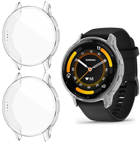 HOMTERN 3er-Pack Schutzhüllen für Garmin Venu 3S, flexibles TPU, vollständig abgedeckte Schale, stoßfest, kratzfest, transparent, 3 Stück