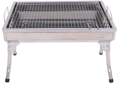 Dorccsi Barbecue Grill, Barbecue a Carbone Portatile Pieghevole 18, 3x12, 8x12, 4 da Tavolo in Acciaio Inox Affumicatore per Picnic, Giardino, Terrazza, Campeggio, Viaggi, Escursionismo Grigl