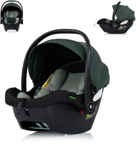 Chipolino i-Size Babyschale Duo Smart Gruppe 0+, Kissen, verstellbare Kopfstütze, Farbe:tannengrün