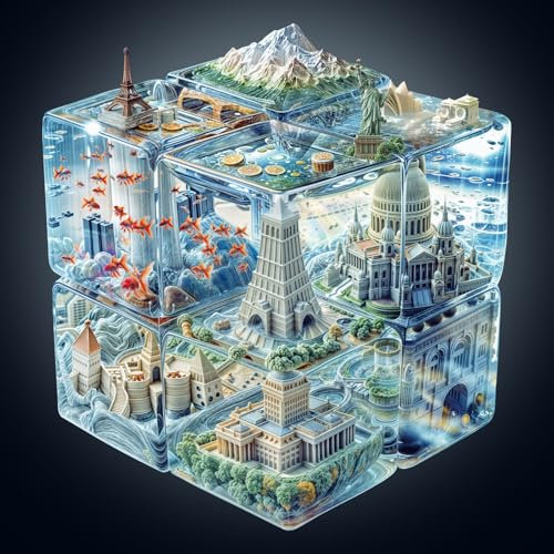 Wooden Puzzles for Adults, 240pcs Cube City Wood Puzzle, Unique Animal Shape Puzzles with Wood Box, 34 * 31.5cm Wooden Puzzle for Family Game and Birthday Gifts for Friend