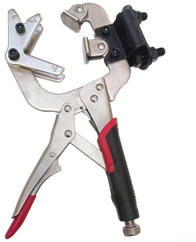 Labor Saving 10 Inch Locking C Clamp Plier for Welding and Drill Press with Chromium Vanadium Steel Build, Adjustable Spindle, and V Pads for Clamping