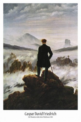 1art1 Caspar David Friedrich Poster Der Wanderer Im Nebelmeer, 1818 Plakat | Bild 91x61 cm