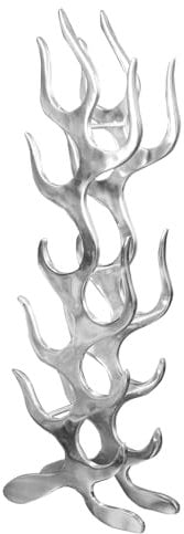 Riess Ambiente modernes Weinregal Flame 93cm Silber für 9 Flaschen Flaschenhalter Flaschenregal Weinständer Bodenstehend Metall Dekoflaschenregal Regal