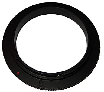 vhbw 58 mm Retroadapter kompatibel mit Canon EOS 1000D, 1, 100D, 1200D, 1100D, 10D Kamera - Umkehrring für 58 mm Objektiv