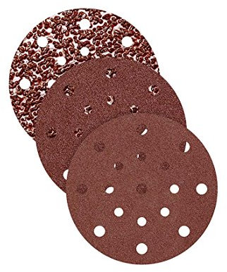 RETOL disques abrasifs auto-agrippants, 150 mm, 17 trous, G24, p. ponceuses excentriques, corindon normal (Lot de 25)