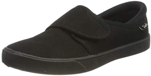 Clarks Hopper Run Kid Textile Plimsolls In Black Wide Fit Size 1½