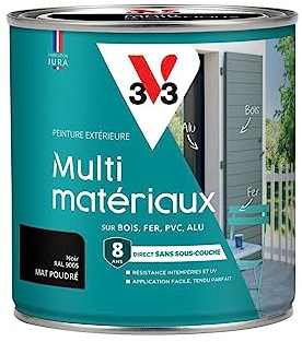 V33 Peinture extérieure Multi-matériaux, Noir Poudré 0,5L