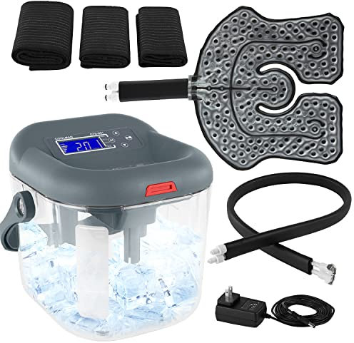 Vive Cold Therapy Machine - Large Ice Cryo Cuff - Flexible Cryotherapy Freeze Kit Fit Knee, Shoulder, Ankle, Cervical, Back, Leg, Hip and ACL - Reusable and Wearable Adjustable (Ice Therapy Machine)